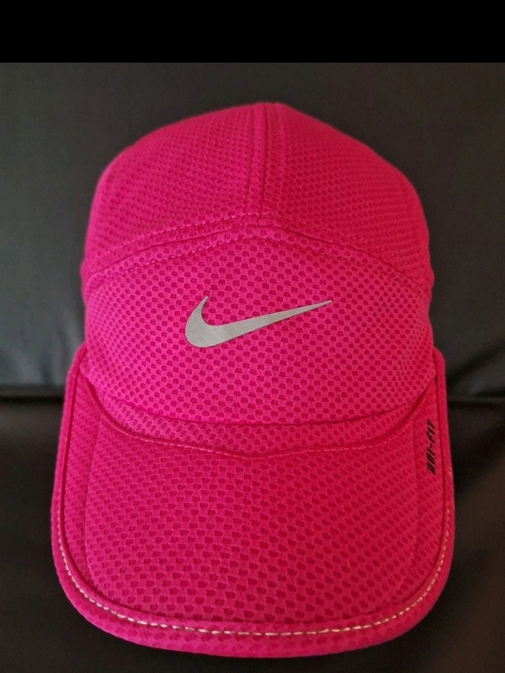 Vintage Nike Daybreak Dri-Fit Hat Cap Pink Mesh 5 Panel Running Reflective Y2K